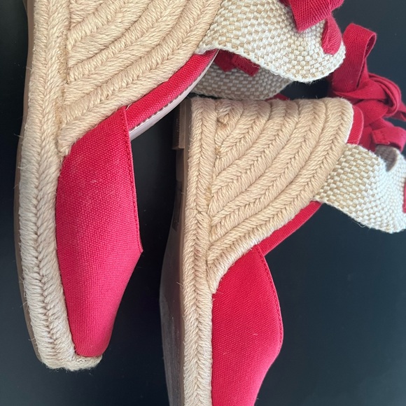 J. Crew Red Lace-Up Round-Toe Canvas Espadrilles - Picture 8 of 9